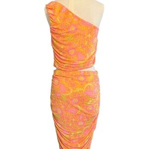 House of Harlow 1960 Orange and Pink Skirt Set